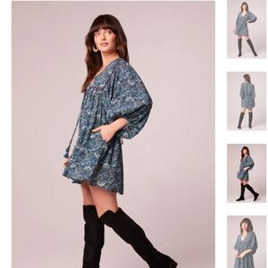 NWT Band Of The Free Mallory Teal Boho Dress Large